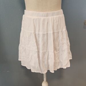 No Boundaries Flowy Gauze Tiered Textured Material Midi Skirt